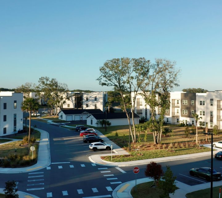neighborhood street level view of flagler crossing apartments in st. augustine, fl