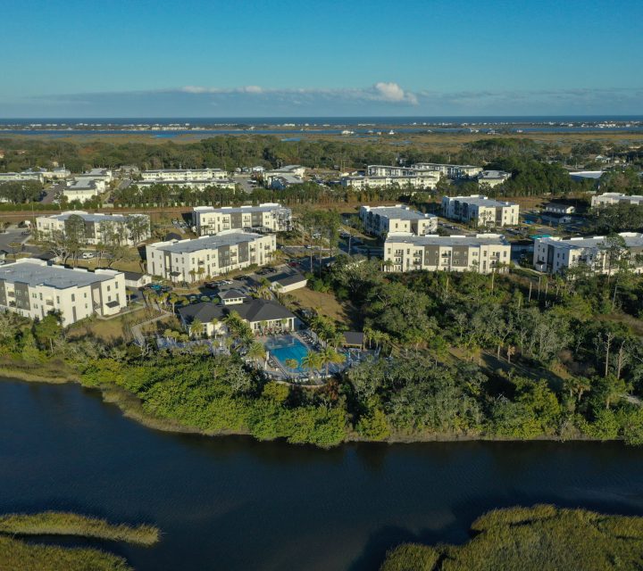aerial view of flagler crossing apartments in st. augustine, fl